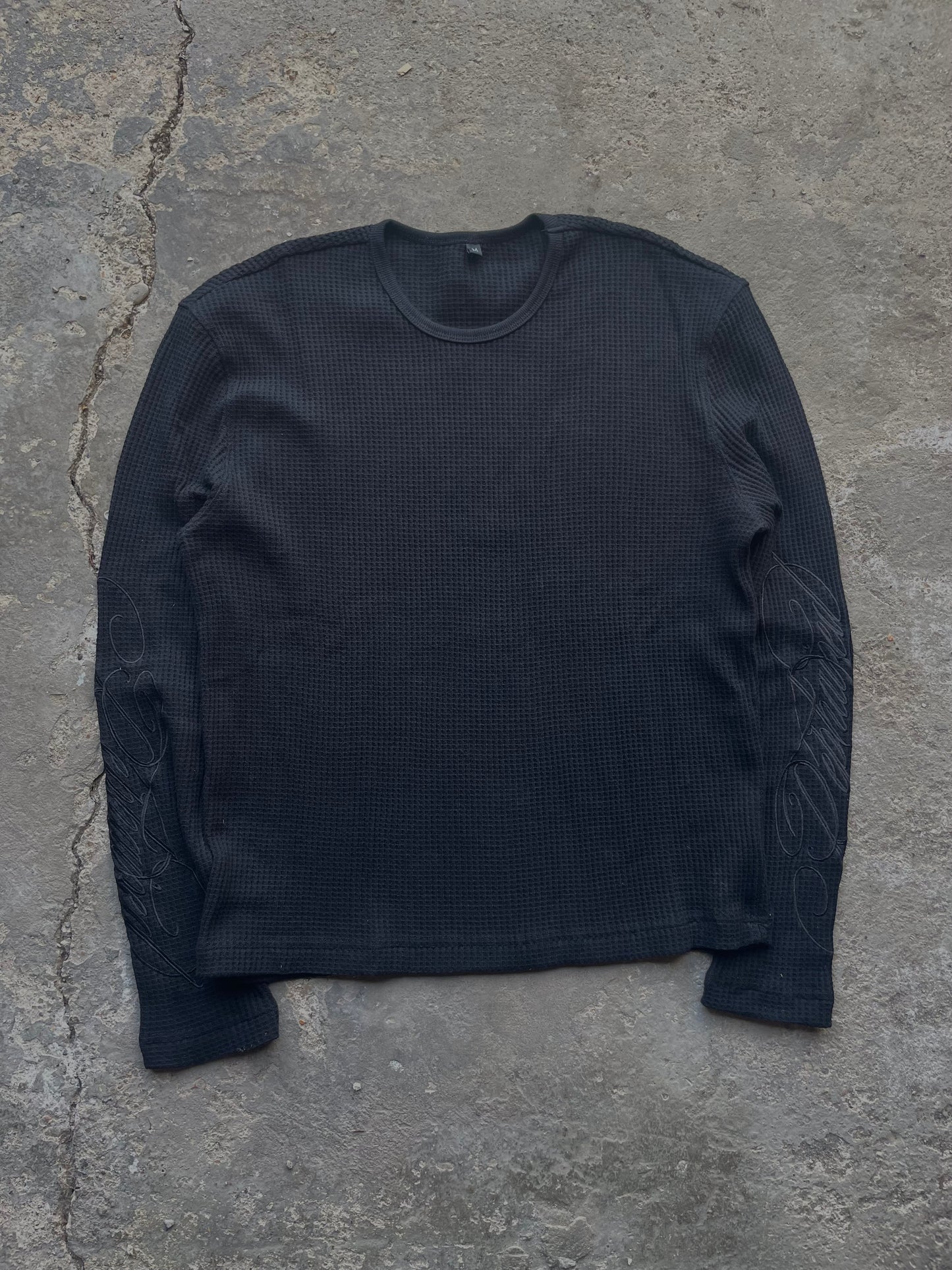 Black Waffle Knit LS ( EARLY ACCESS )