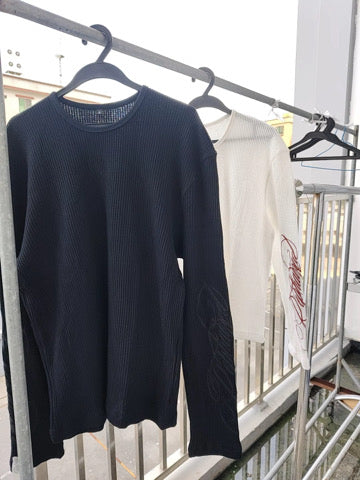 Black Waffle Knit LS ( EARLY ACCESS )